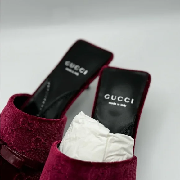 Gucci GG Jacquard Bow Slide Sandals 37 - Picture 6 of 10